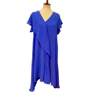 Soma Ruffle V-Neck Periwinkle Short Dress